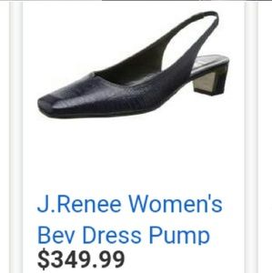 J. Renee Bev Midnight Square Toe Sling Back Heels
